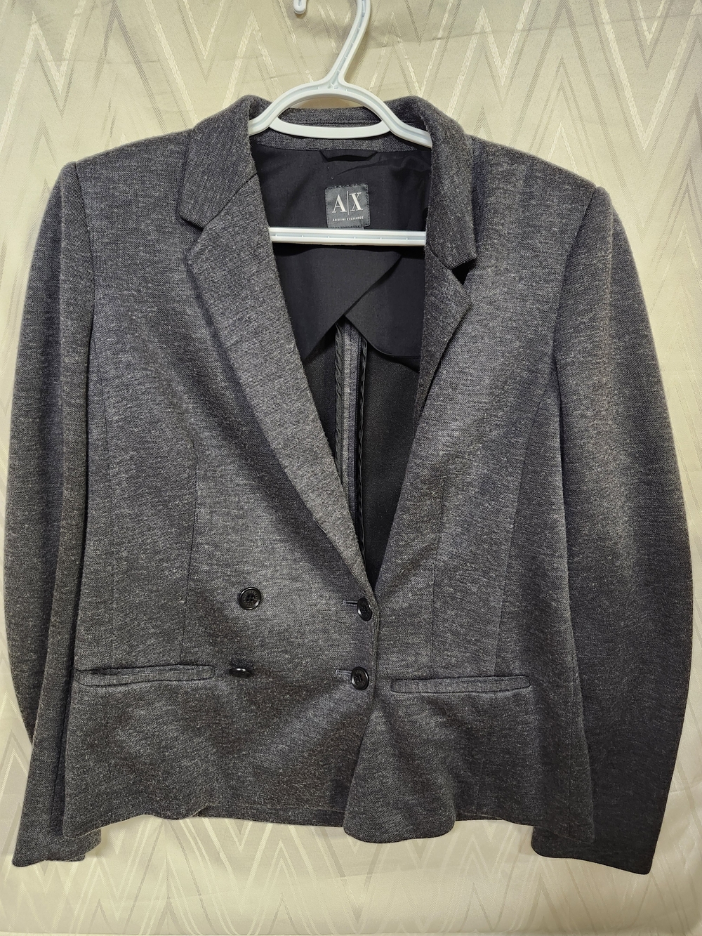A/X Armani Exchange Women's Dark Gray Double-Breasted Blazer
